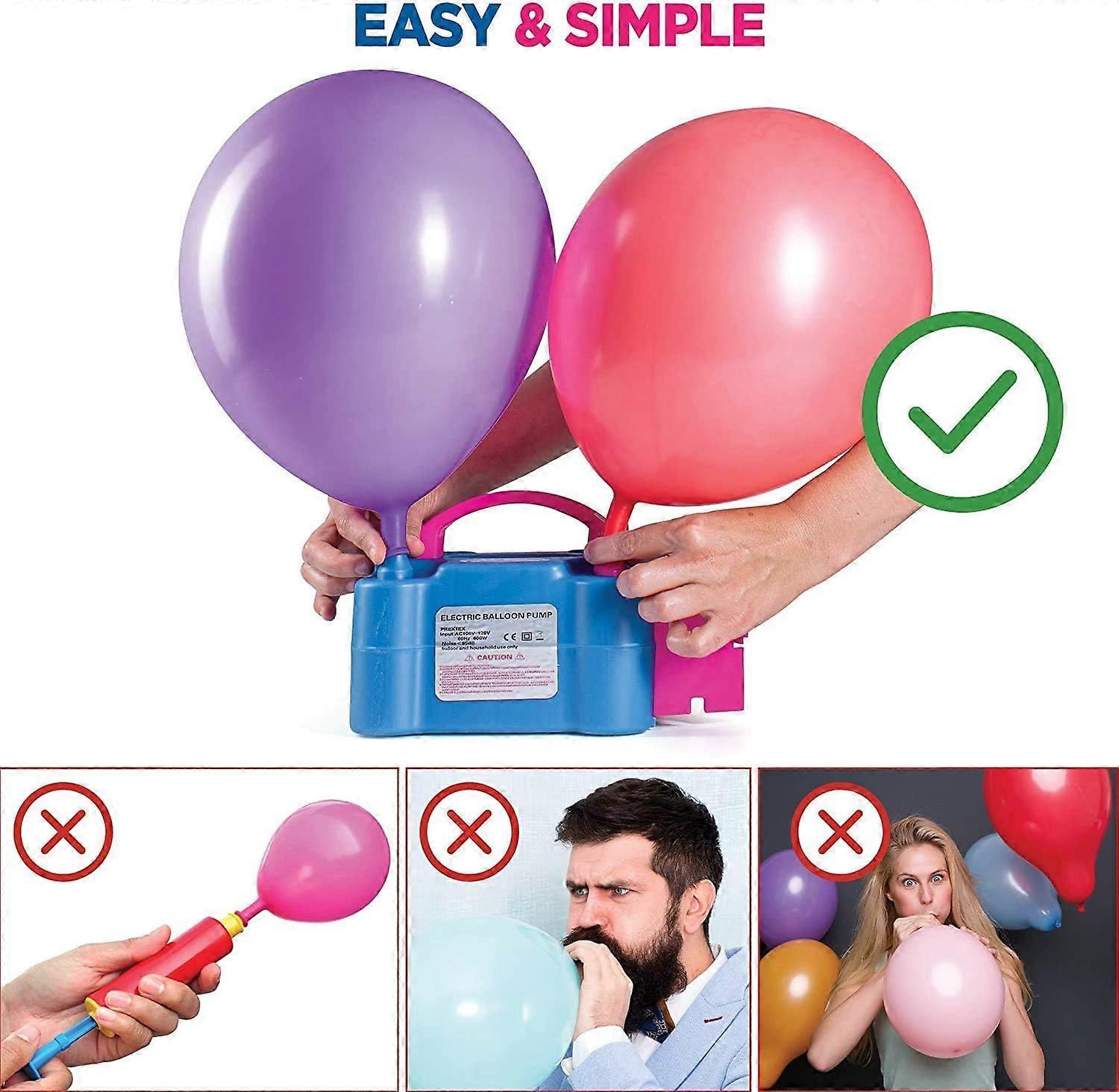 Premium Electric Balloon Pump Double Nozzle Helium-Free Inflator for Parties V1263-JX-5535