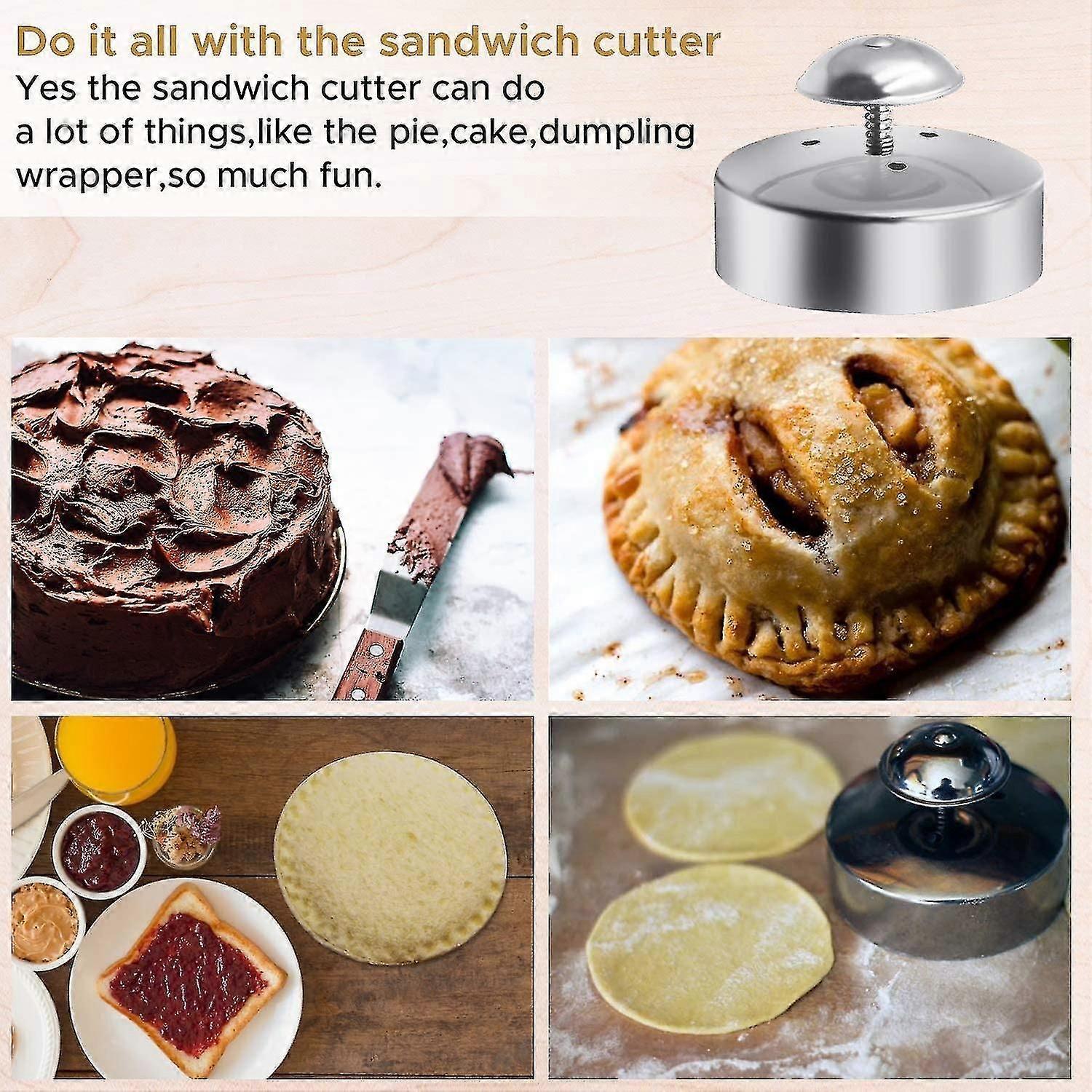 Stainless Steel Round Sandwich Cutter and Sealer for Babies Decruster Maker V1263-JX-5540