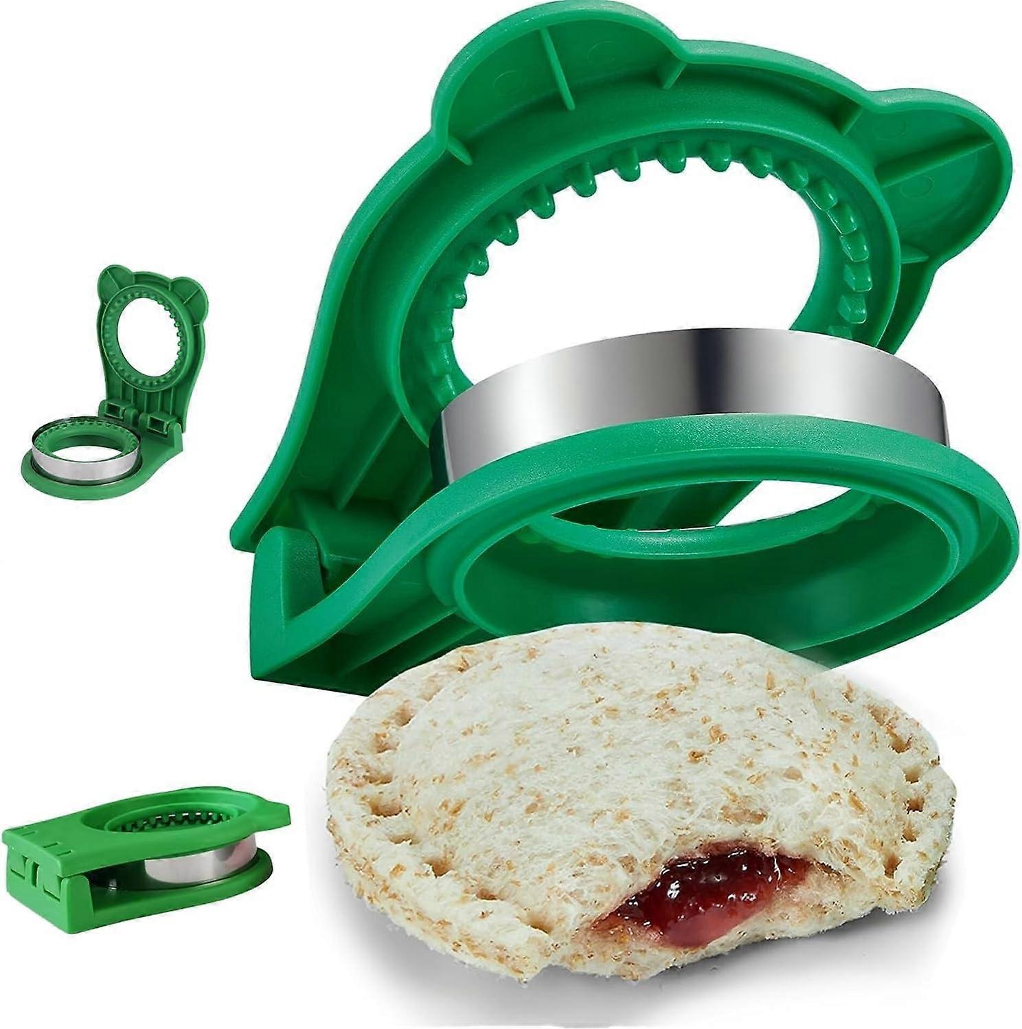 Green Sandwich Cutter and Sealer Stainless Steel Decruster Bread Maker for Babies V1263-JX-5549