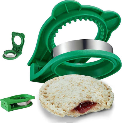 Green Sandwich Cutter and Sealer Stainless Steel Decruster Bread Maker for Babies V1263-JX-5549
