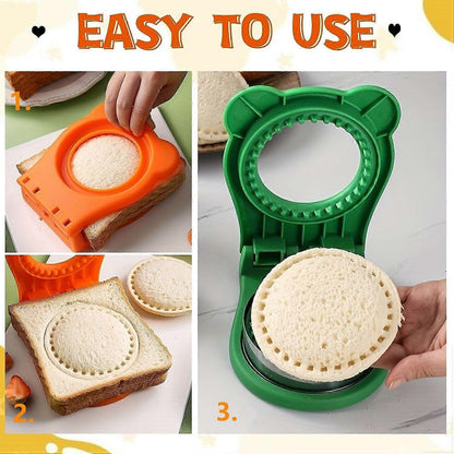 Green Sandwich Cutter and Sealer Stainless Steel Decruster Bread Maker for Babies V1263-JX-5549