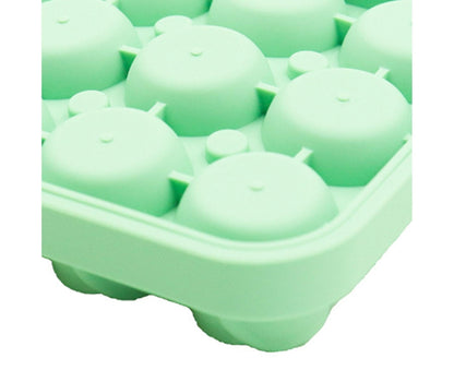 Ice Cube Mold Rose Shape Easy to Release Silicone Removable Lid Ice Tray for Whiskey-Green V1263-JX-555