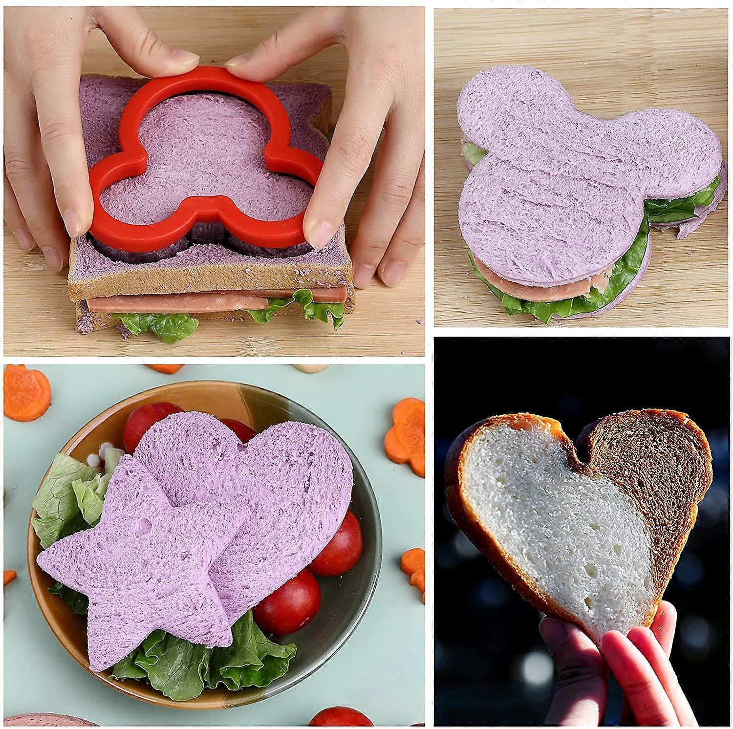 4pcs Sandwich Cutter and Sealer Set Bread Pancake Cookie Cutters V1263-JX-5552