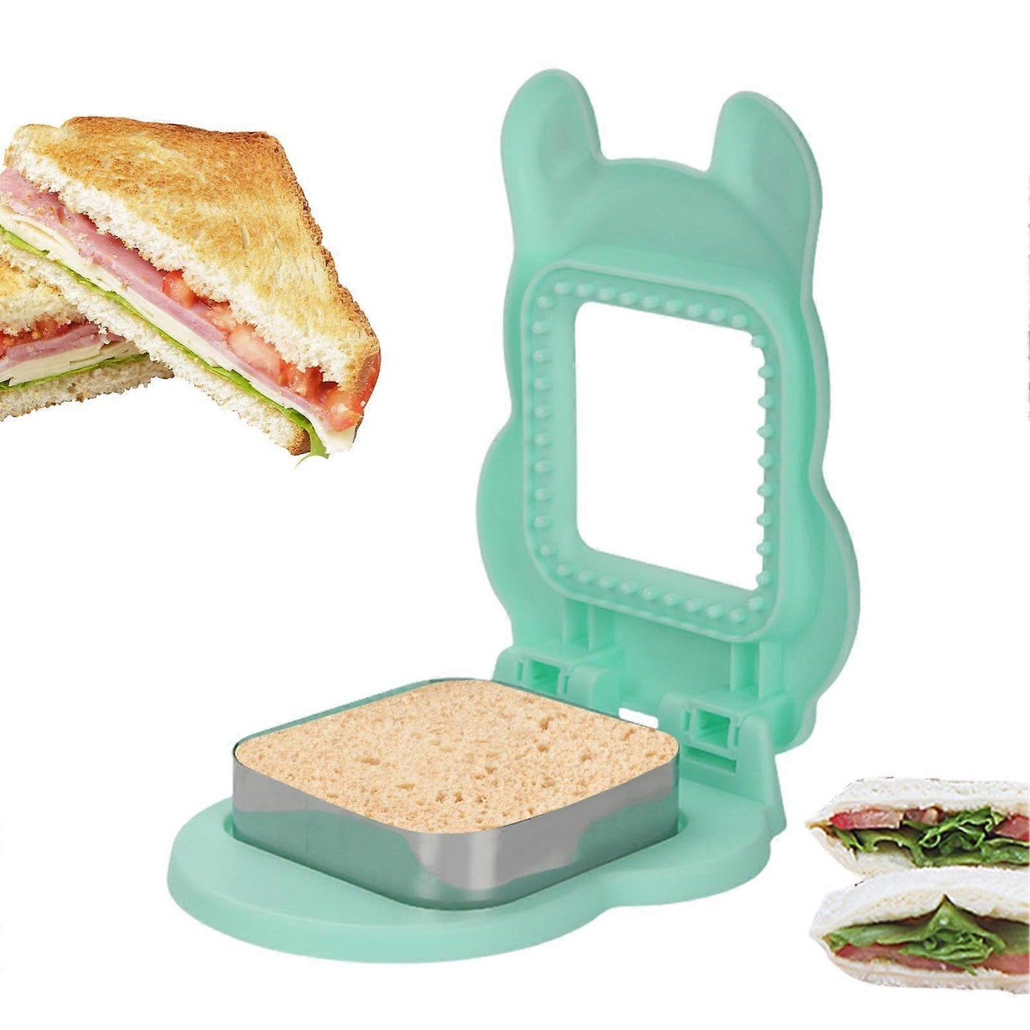 Sandwich Cutter and Sealer Yellow Square Press Mould Lunch Box Tool V1263-JX-5553