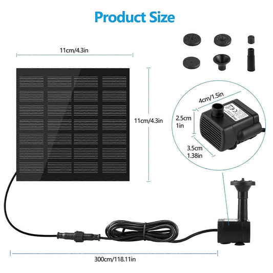 Solar Fountain 1.2W Outdoor Garden Solar Water Fountain Pump V1263-JX-5559