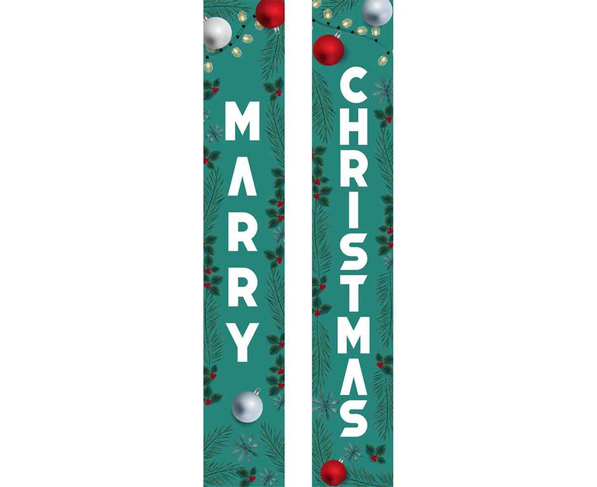 Xmas Porch Sign Party Supplies-Red Green V1263-JX-556