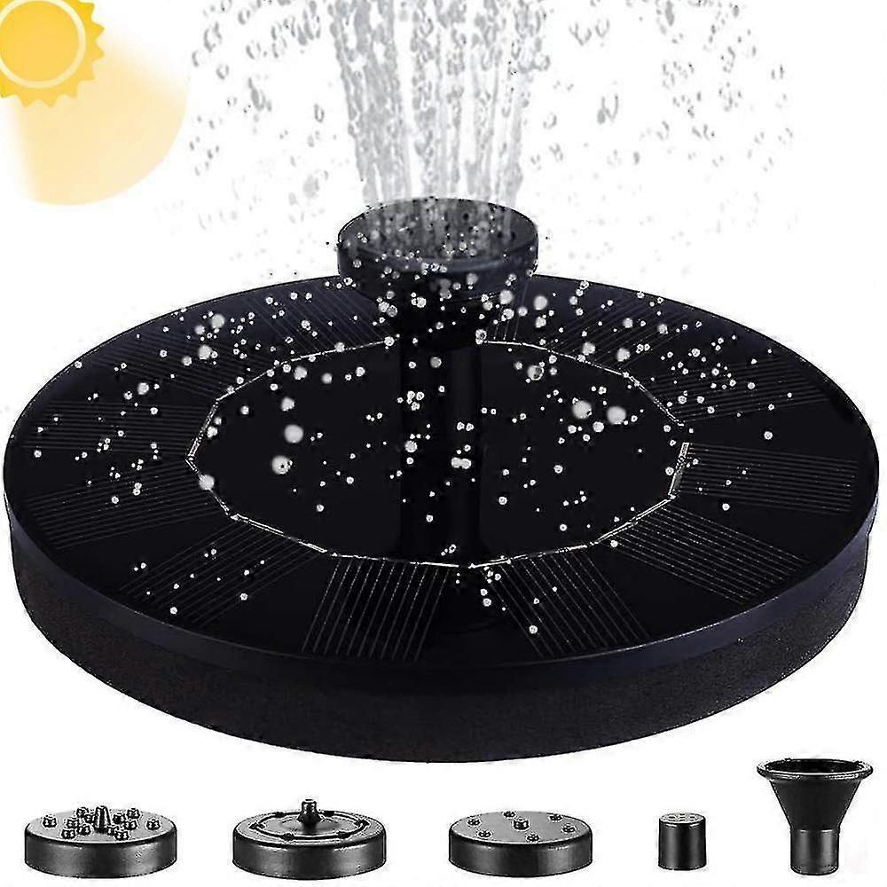 Solar Water Fountain with Nozzles Outdoor Garden Decor V1263-JX-5561
