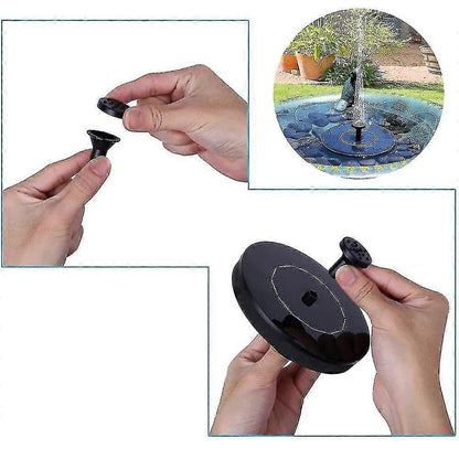 Solar Water Fountain with Nozzles Outdoor Garden Decor V1263-JX-5561