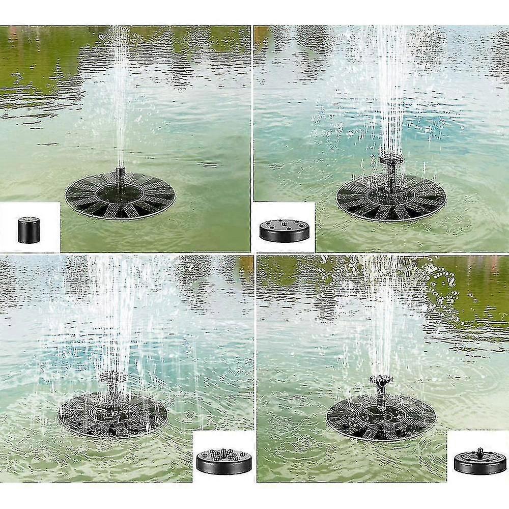 Solar Water Fountain with Nozzles Outdoor Garden Decor V1263-JX-5561