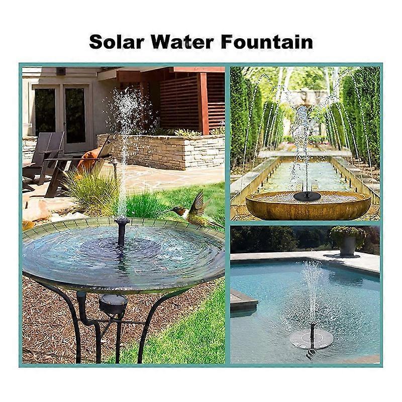 6.3in Solar Fountain Pump with 6 Nozzles for Bird Bath Garden V1263-JX-5565