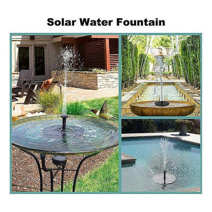6.3in Solar Fountain Pump with 6 Nozzles for Bird Bath Garden V1263-JX-5565