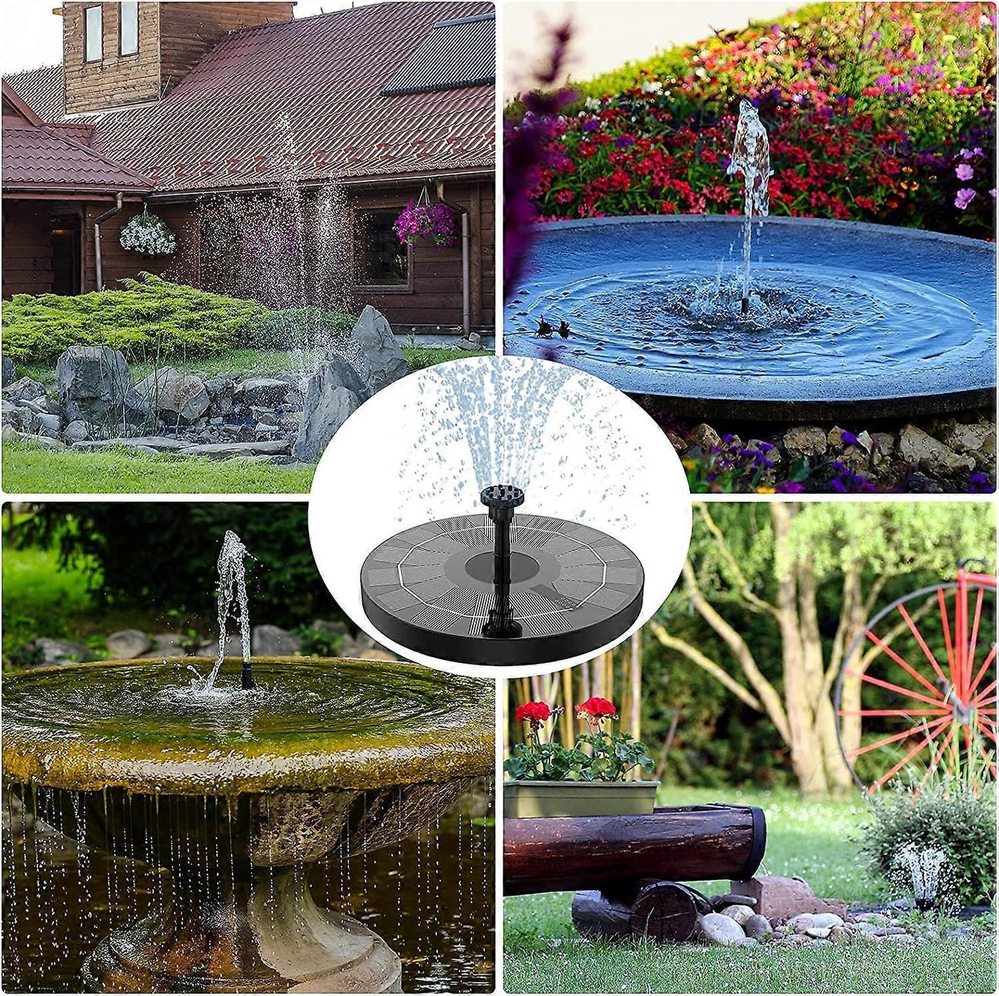2.5W Solar Fountain Pump with Panel and 6 Nozzles for Pond V1263-JX-5566