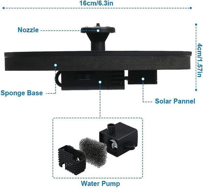 1.4W Solar Fountain Pump with 6 Spray Styles Garden Water Feature V1263-JX-5567