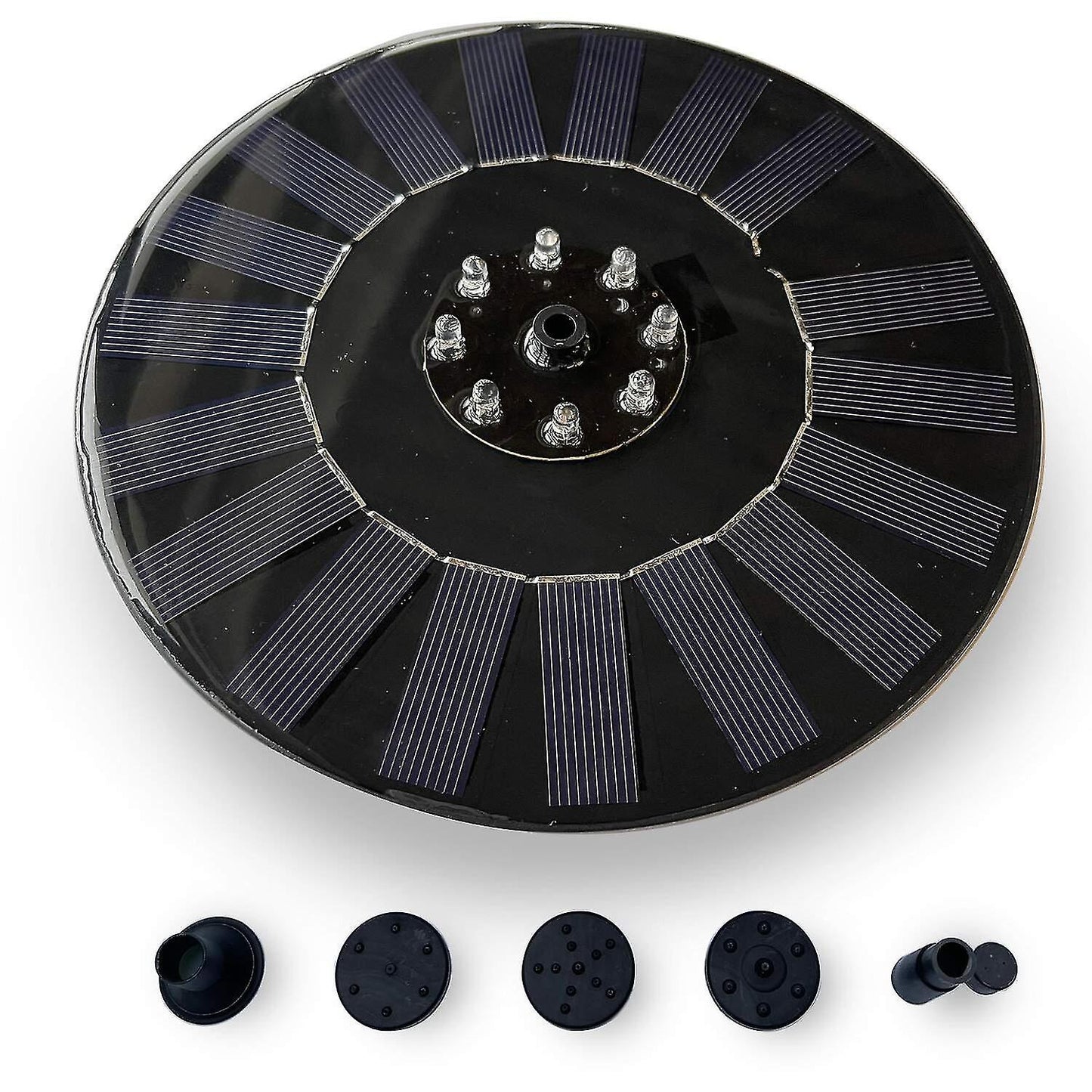 18cm Solar Fountain with White LED Light Solar Water Pump V1263-JX-5568