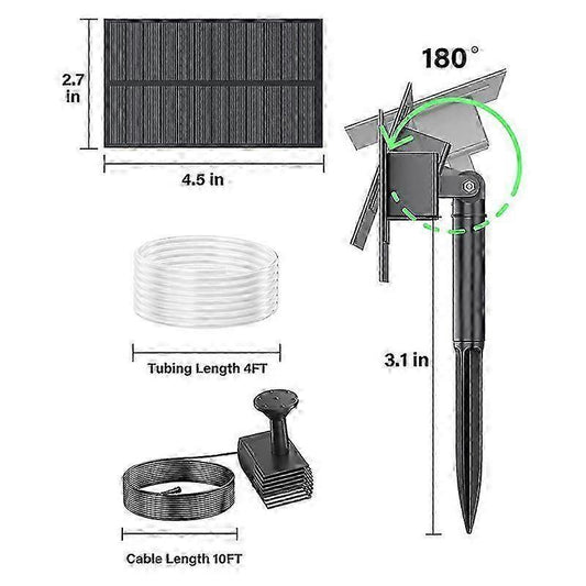 Solar Bird Bath Fountain Pump with Tubing Outdoor Water Pump V1263-JX-5570