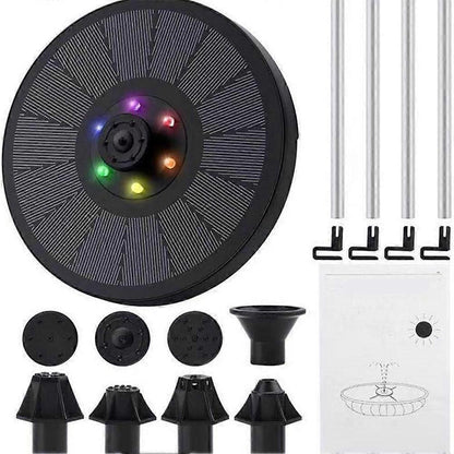 Solar Water Fountain with LED Lights Bird Bath Garden Pump V1263-JX-5571