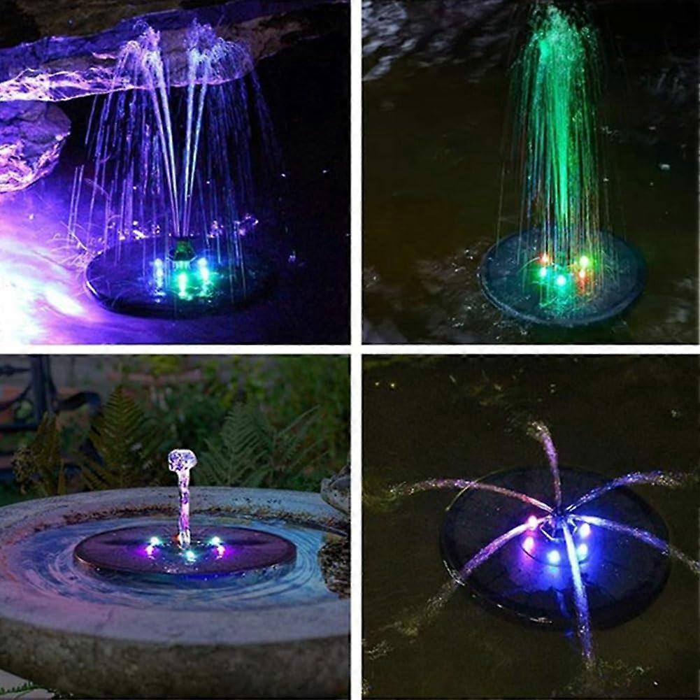 Solar Water Fountain with LED Lights Bird Bath Garden Pump V1263-JX-5571