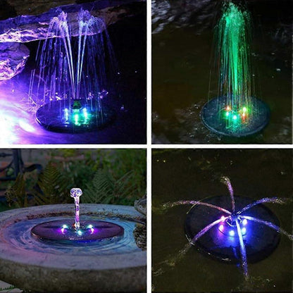 Solar Water Fountain with LED Lights Bird Bath Garden Pump V1263-JX-5571