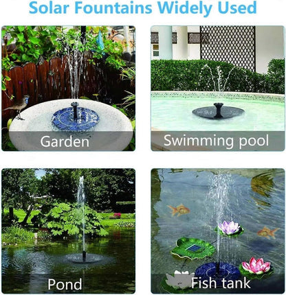 1.2W Floating Solar Fountain Pump with 6 Nozzles 30-40cm Spray V1263-JX-5574