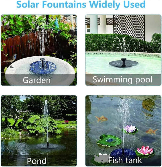 1.2W Floating Solar Fountain Pump with 6 Nozzles 30-40cm Spray V1263-JX-5574
