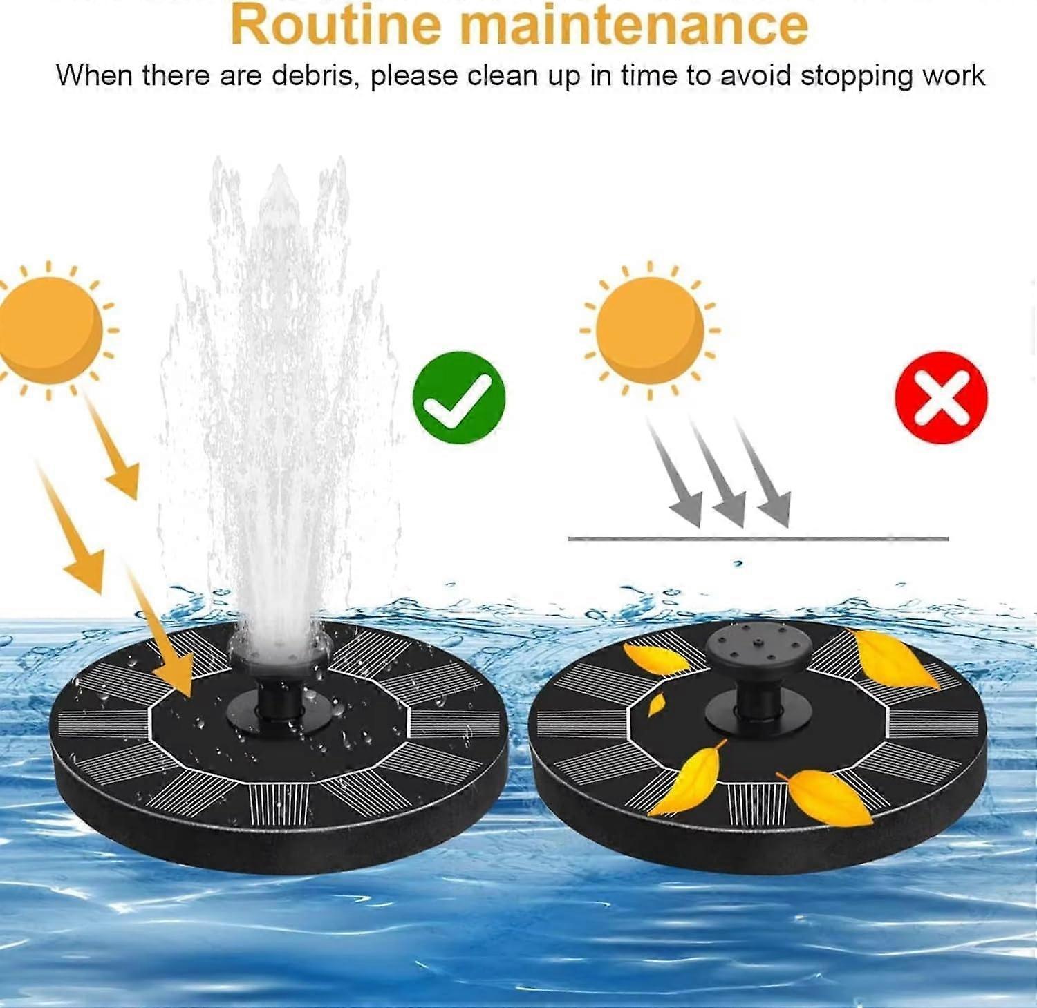 1.2W Floating Solar Fountain Pump with 6 Nozzles 30-40cm Spray V1263-JX-5574