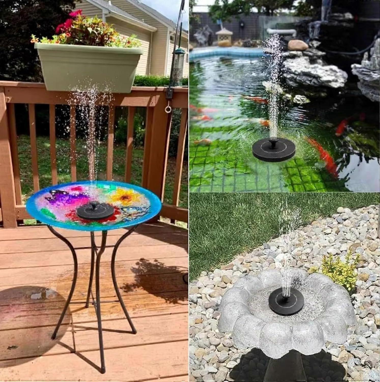 1.2W Floating Solar Fountain Pump with 6 Nozzles 30-40cm Spray V1263-JX-5574