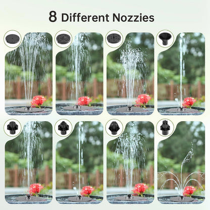 Solar Water Fountain with 8 Jet Lights Floating Solar Pump V1263-JX-5575