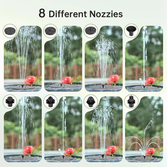 Solar Water Fountain with 8 Jet Lights Floating Solar Pump V1263-JX-5575