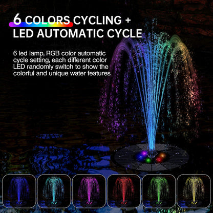 Solar Water Fountain with 8 Jet Lights Floating Solar Pump V1263-JX-5575