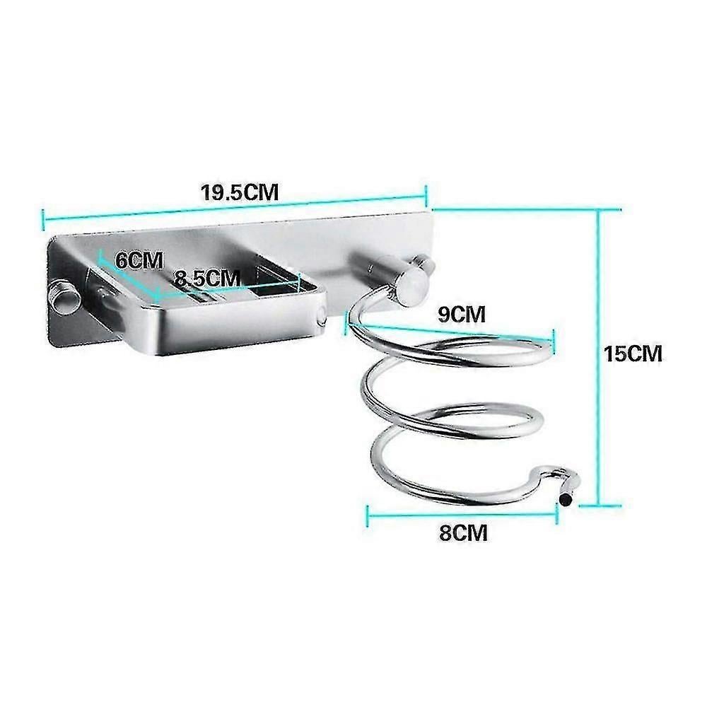 Aluminum Hair Dryer Holder Wall Mounted Organizer Rack V1263-JX-5588