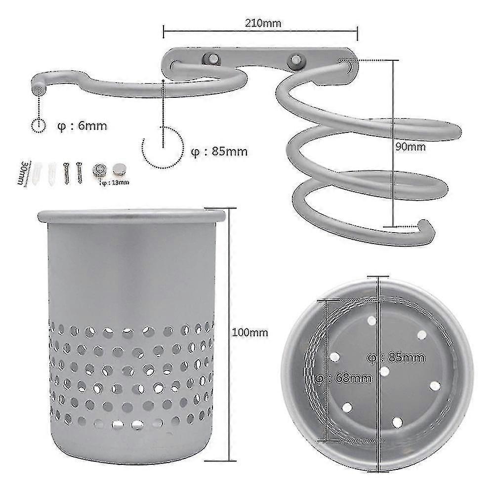 Hair Dryer Holder Wall Mount Organizer Blow Dryer Rack V1263-JX-5606