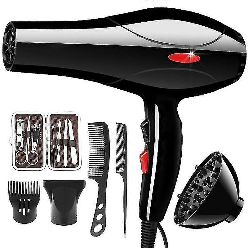 Household Hair Dryer Hot & Cold Thermostatic Black Set V1263-JX-5612