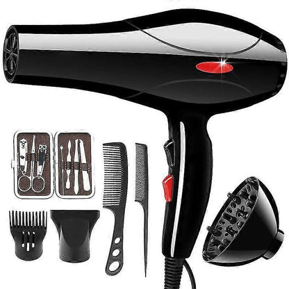 Household Hair Dryer Hot & Cold Thermostatic Black Set V1263-JX-5612
