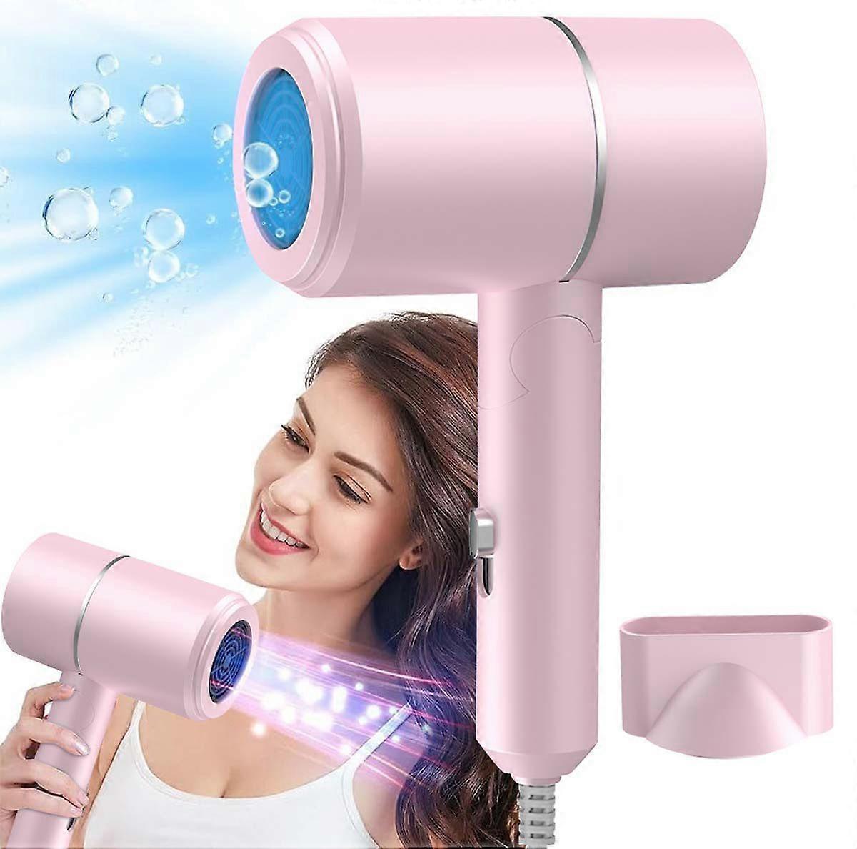 Negative Ion High Power Hair Dryer Pink Lightweight Compact V1263-JX-5614