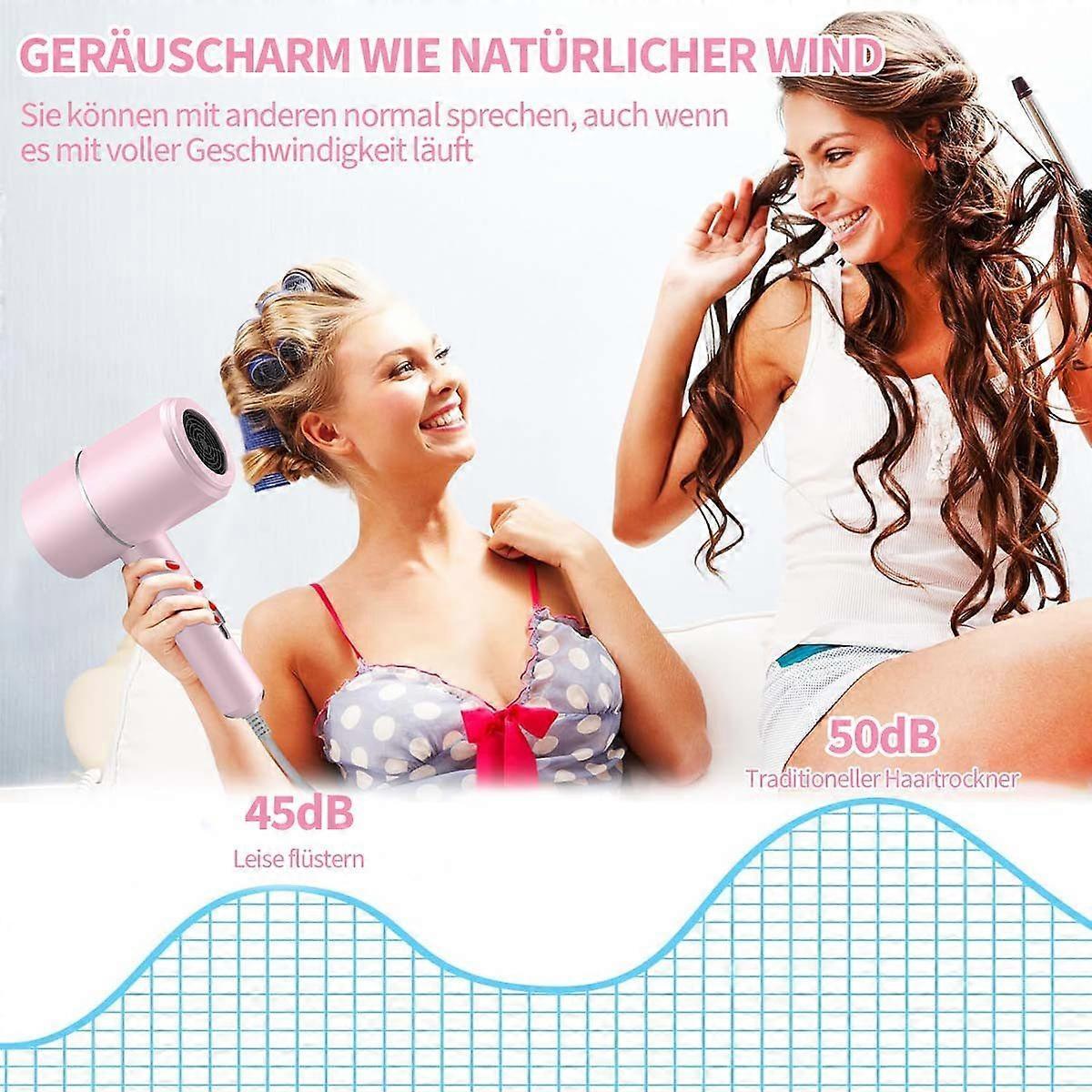 Negative Ion High Power Hair Dryer Pink Lightweight Compact V1263-JX-5614