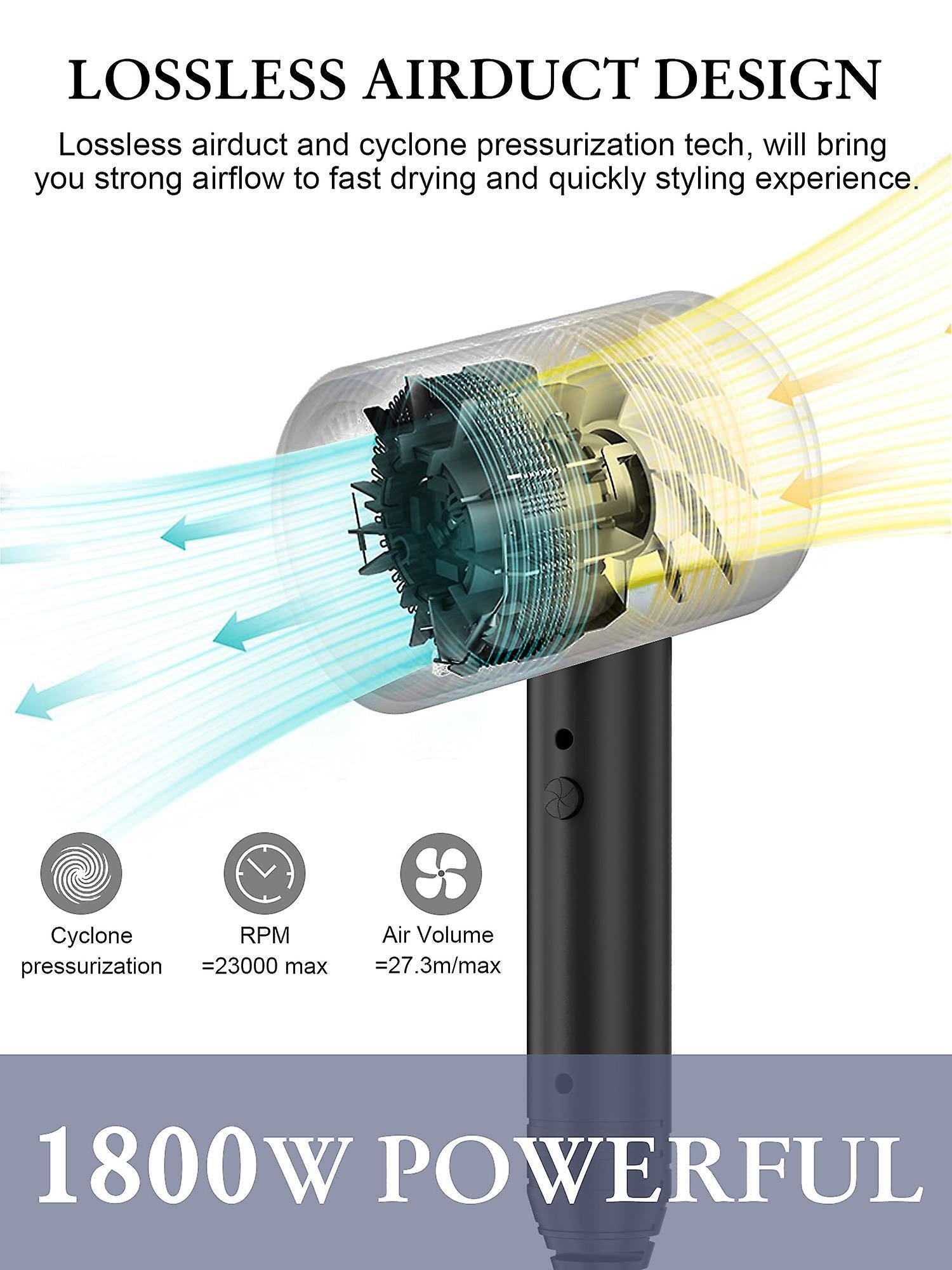 Ionic Hair Dryer 1800W Constant Temperature Professional V1263-JX-5615
