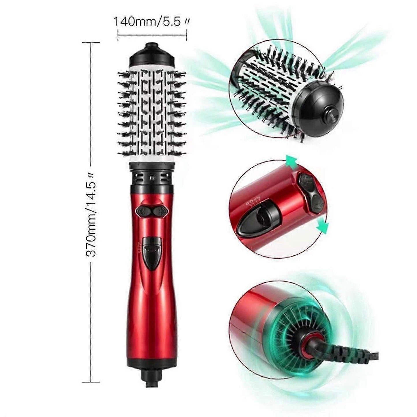 3-in-1 Rotating Hot Air Styler Hair Dryer with Brush V1263-JX-5616