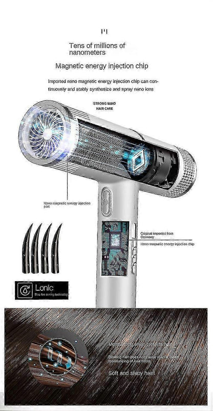 2000W Professional Ionic Hair Dryer with Diffuser Silver Purple V1263-JX-5617