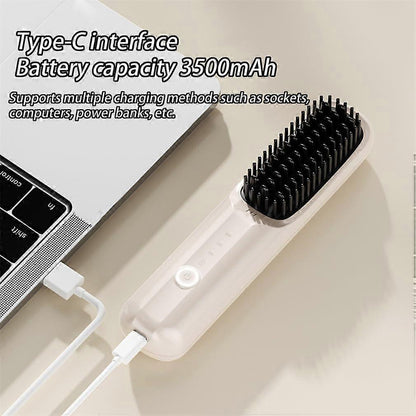 Rechargeable Cordless Hair Dryer Brush USB 3 Heat Settings V1263-JX-5619