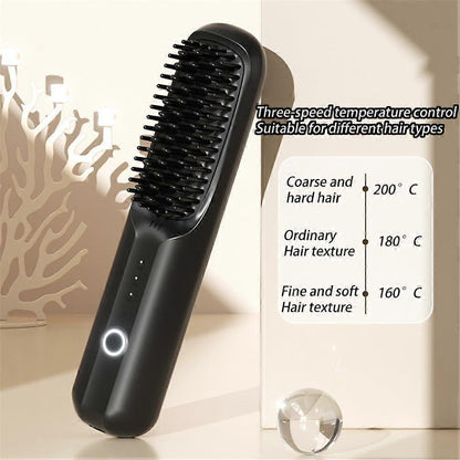 Rechargeable Cordless Hair Dryer Brush USB 3 Heat Settings V1263-JX-5619