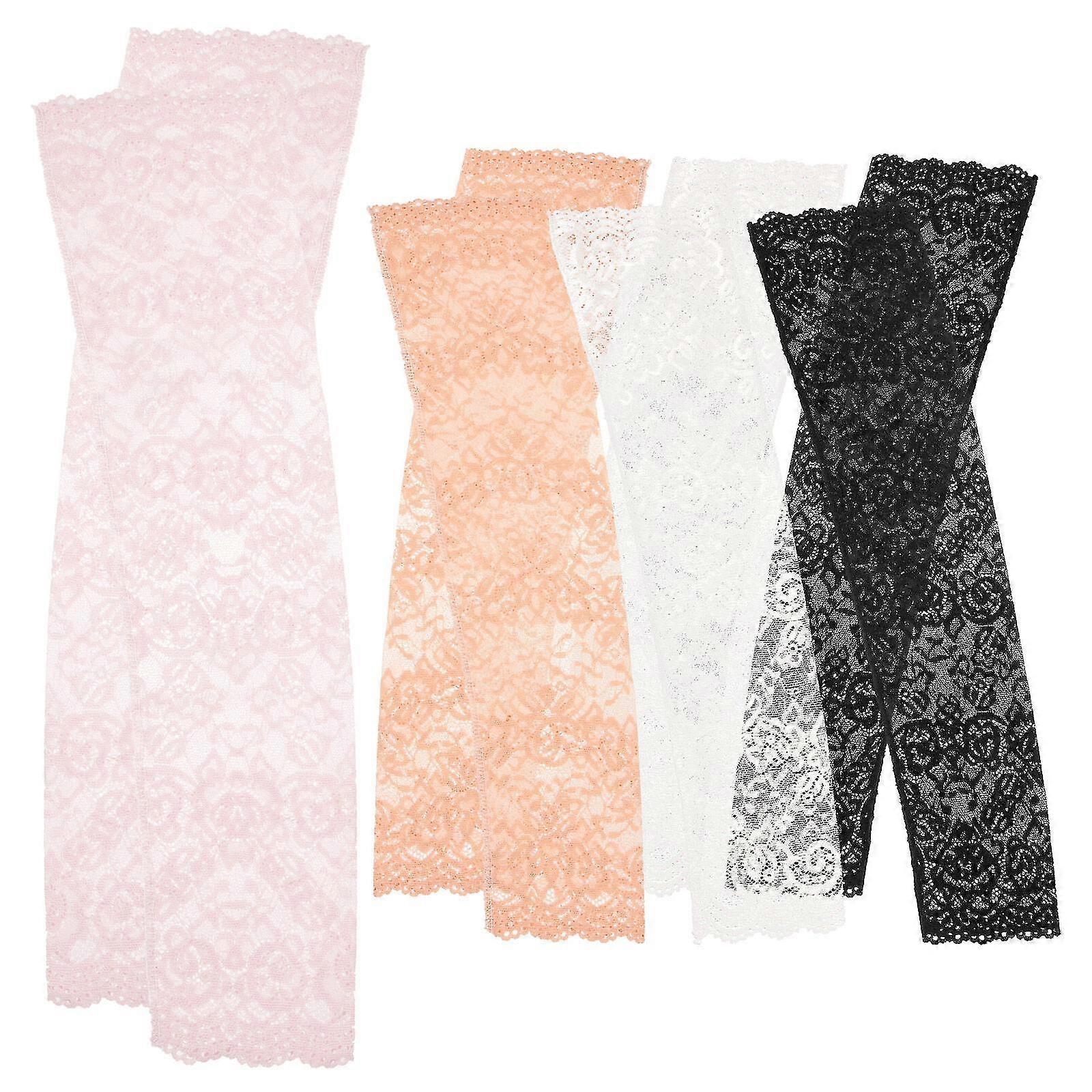 4 Pairs Breathable Cooling Arm Sleeves UV Protection Lace Design V1263-JX-5621