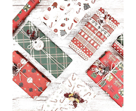 6Pcs Gift Wrapping Paper for Christmas V1263-JX-563