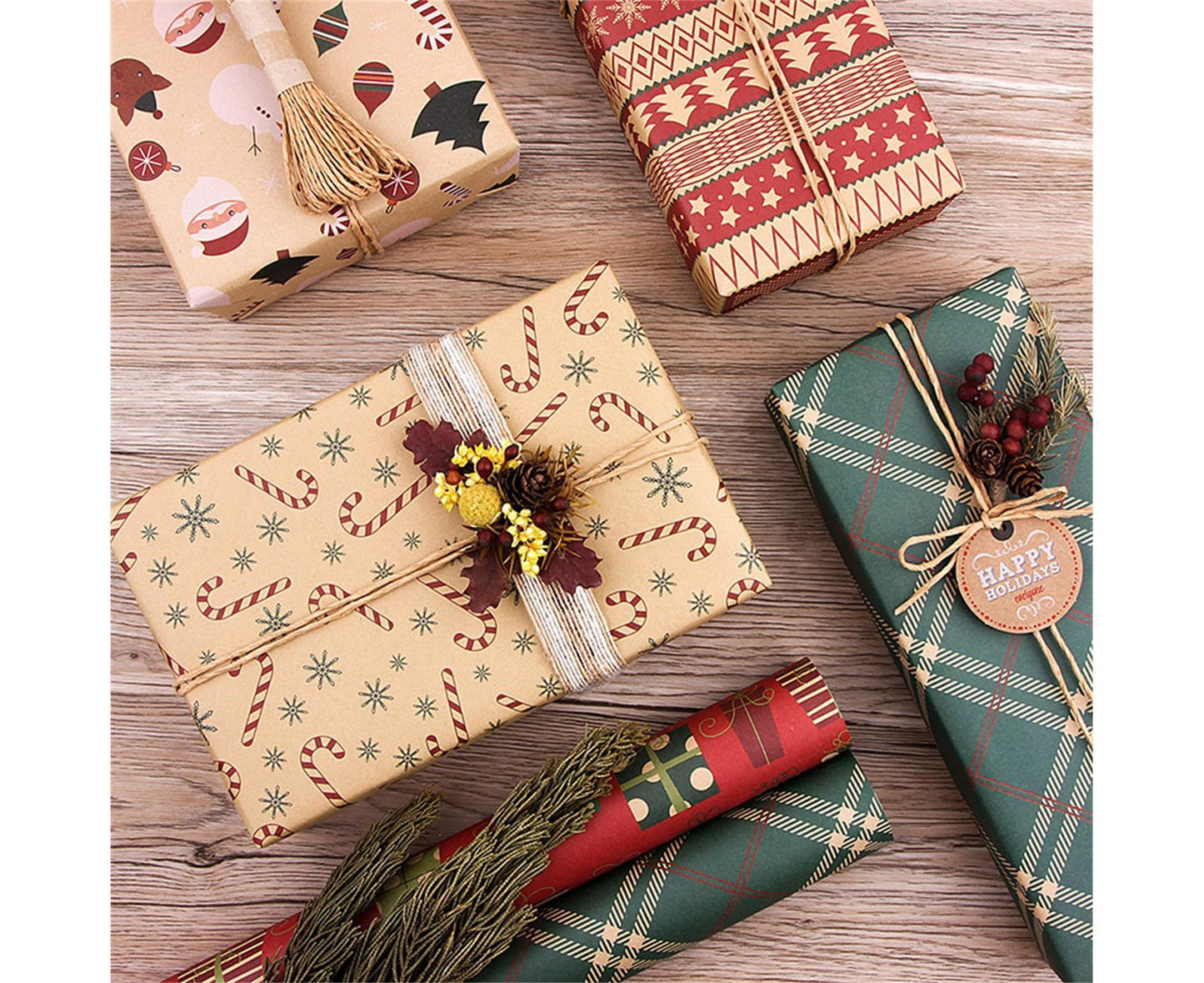 6Pcs Gift Wrapping Paper for Christmas V1263-JX-563