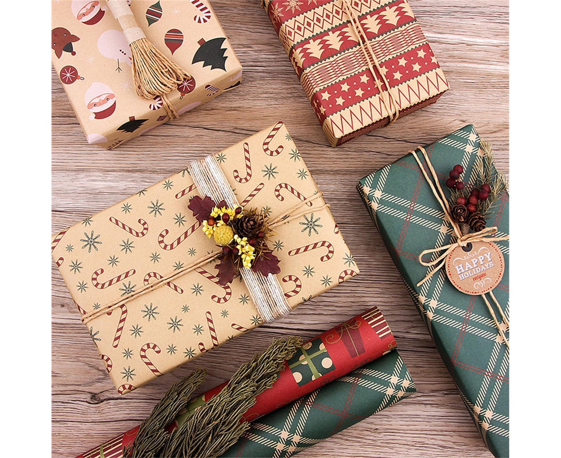 6Pcs Gift Wrapping Paper for Christmas V1263-JX-563