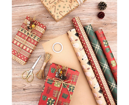 6Pcs Gift Wrapping Paper for Christmas V1263-JX-563