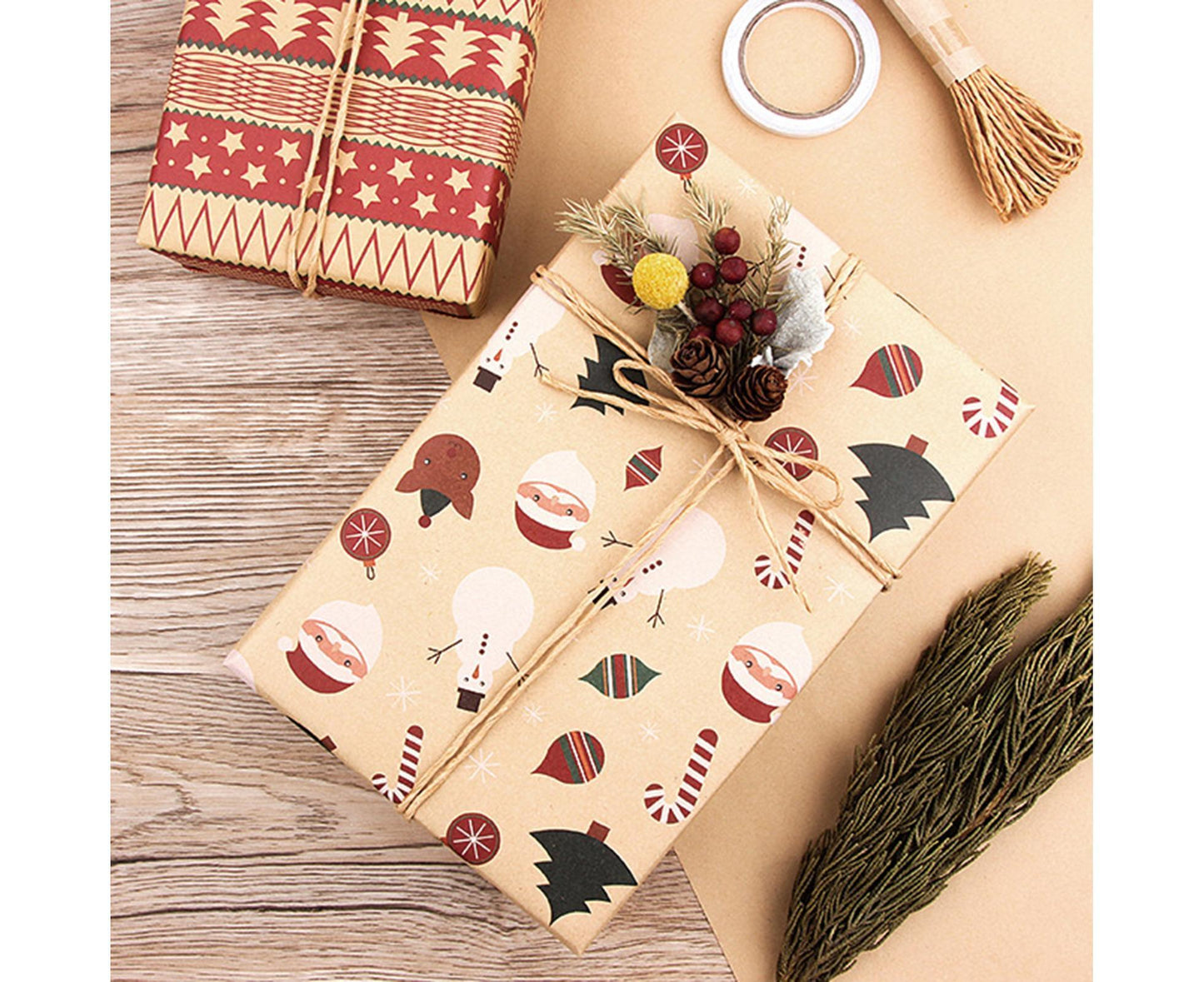 6Pcs Gift Wrapping Paper for Christmas V1263-JX-563