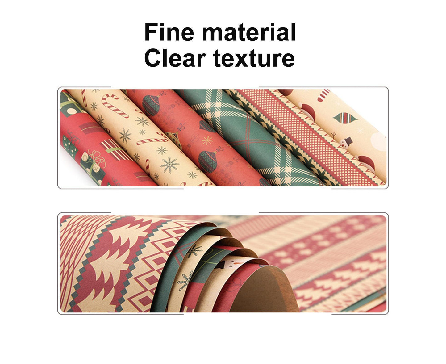 6Pcs Gift Wrapping Paper for Christmas V1263-JX-563