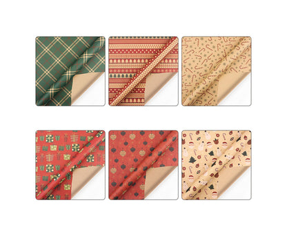 6Pcs Gift Wrapping Paper for Christmas V1263-JX-563