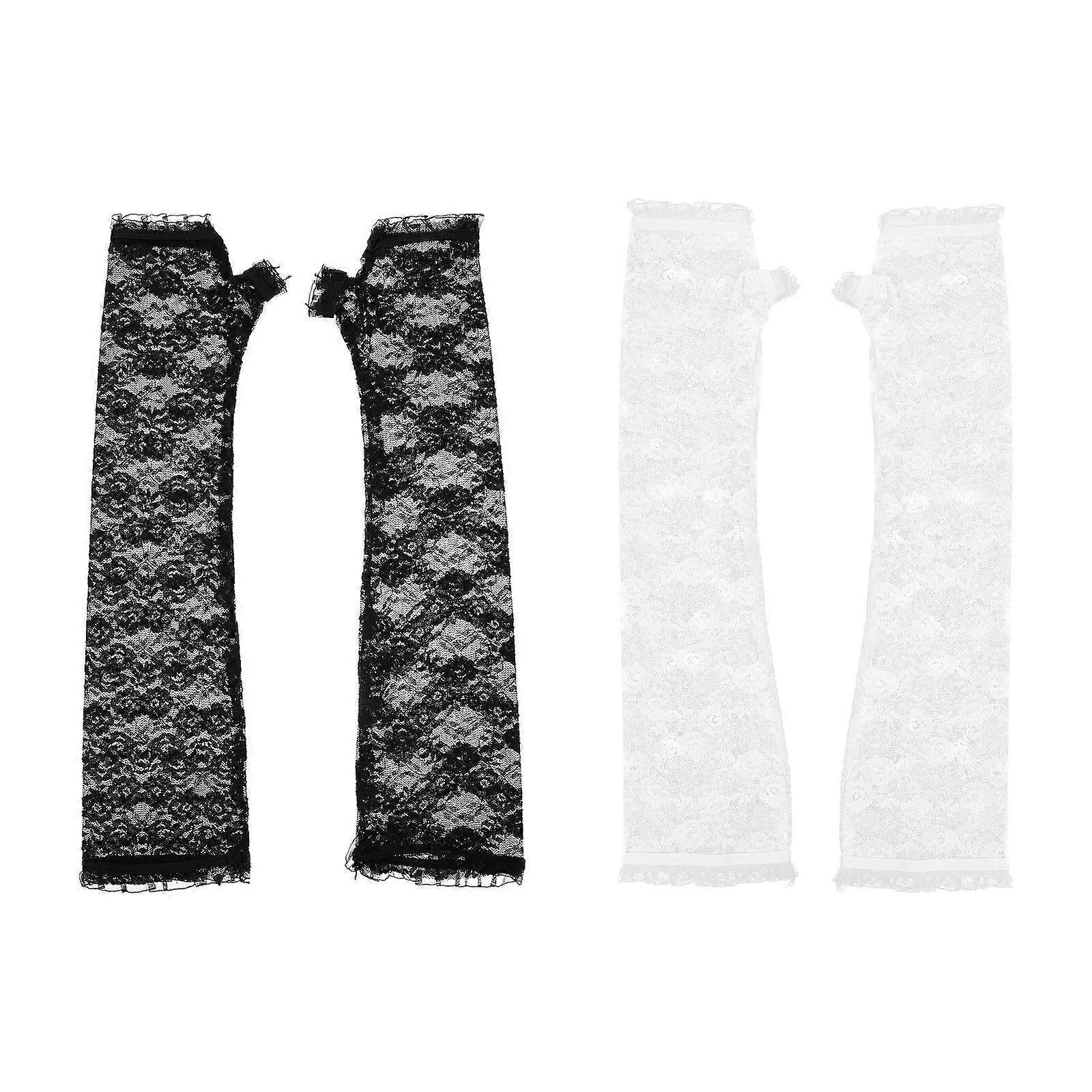 2 Pairs Women Cooling Arm Sleeves Lace Summer Design V1263-JX-5631