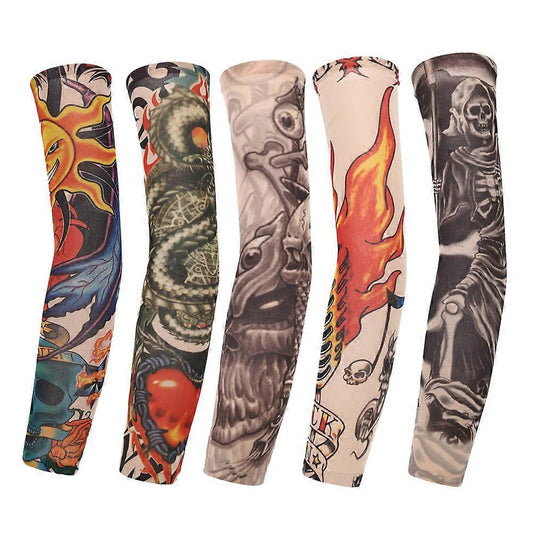 5Pcs Arm Cuffs Tattoo Cover Sleeves Protective Fake Tattoo Look V1263-JX-5639